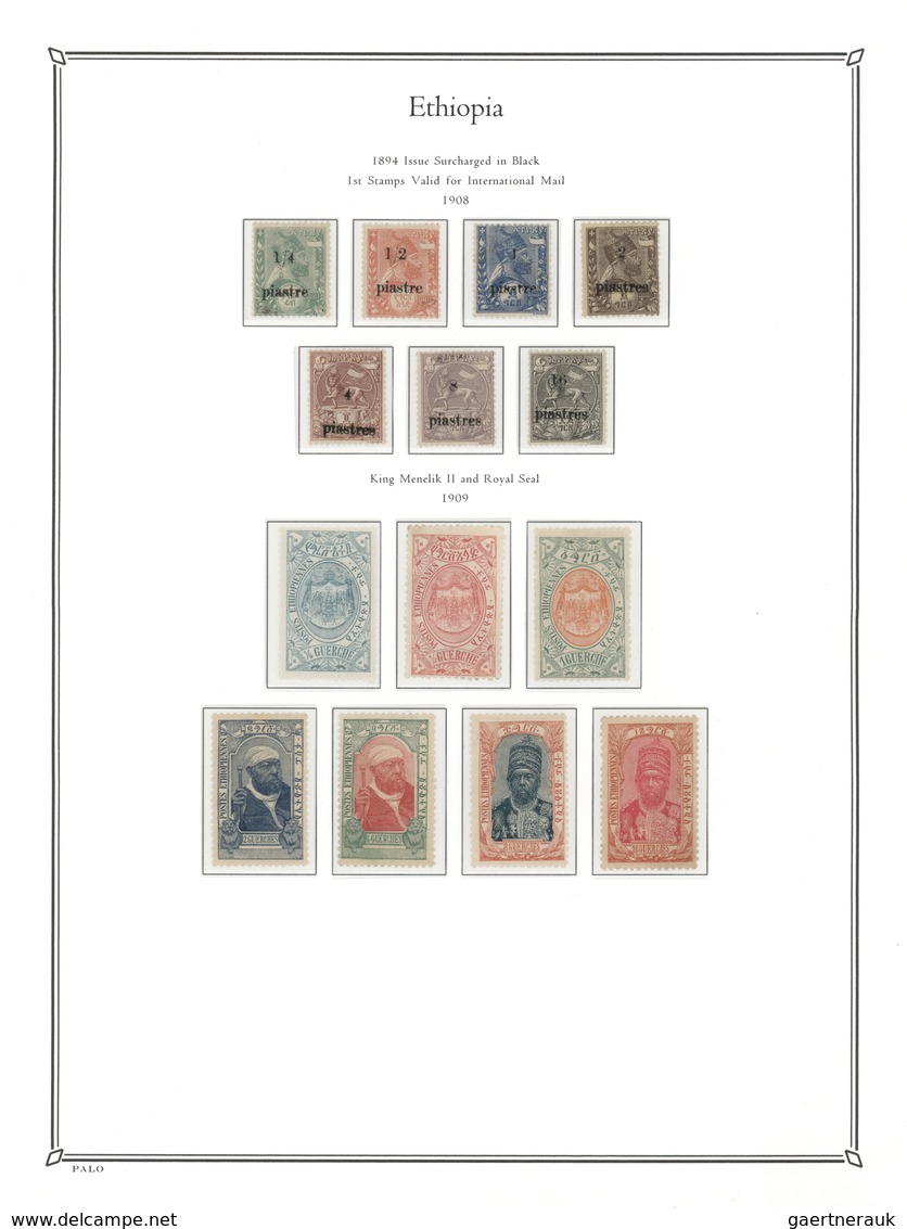 **/*/O Äthiopien: 1894-1964, Comprehensive collection in PALO Album mint and used, including early overprin