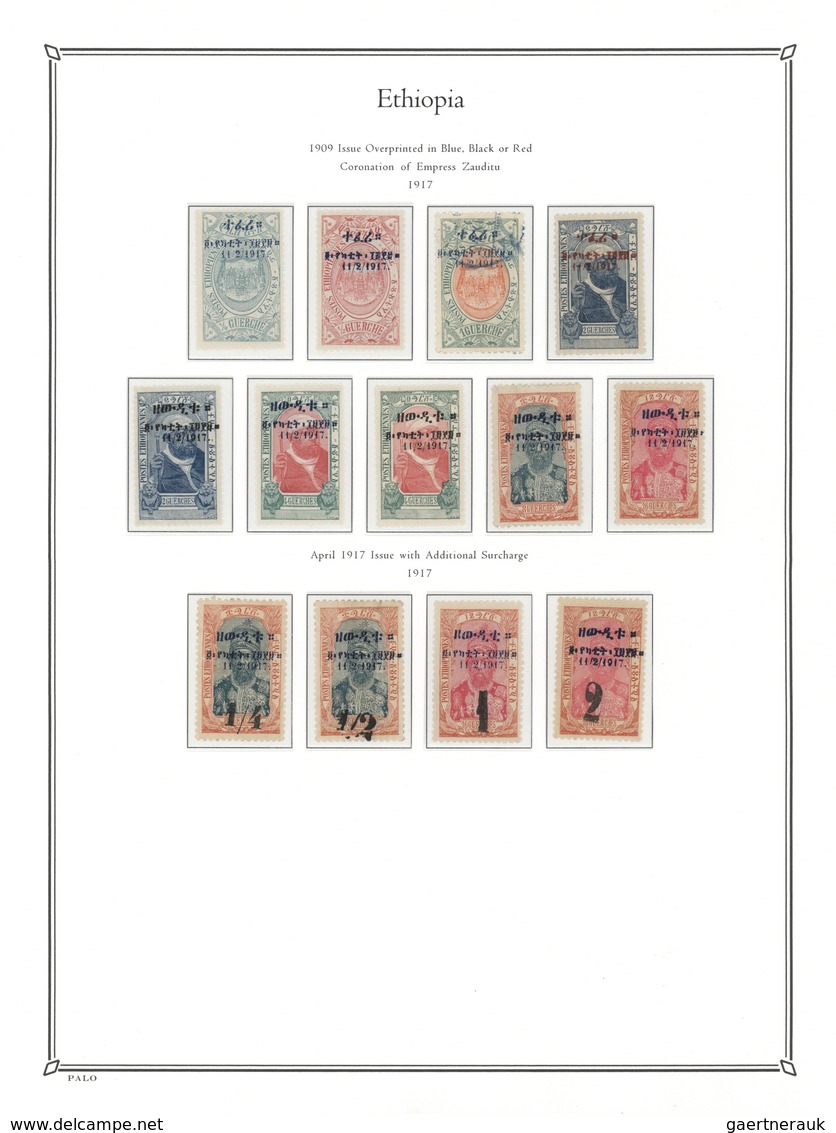 **/*/O Äthiopien: 1894-1964, Comprehensive collection in PALO Album mint and used, including early overprin