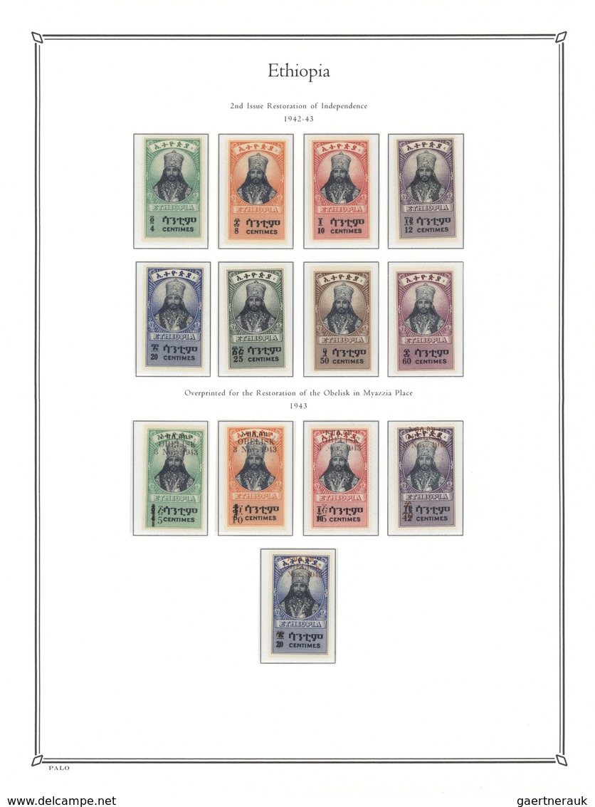 **/*/O Äthiopien: 1894-1964, Comprehensive collection in PALO Album mint and used, including early overprin