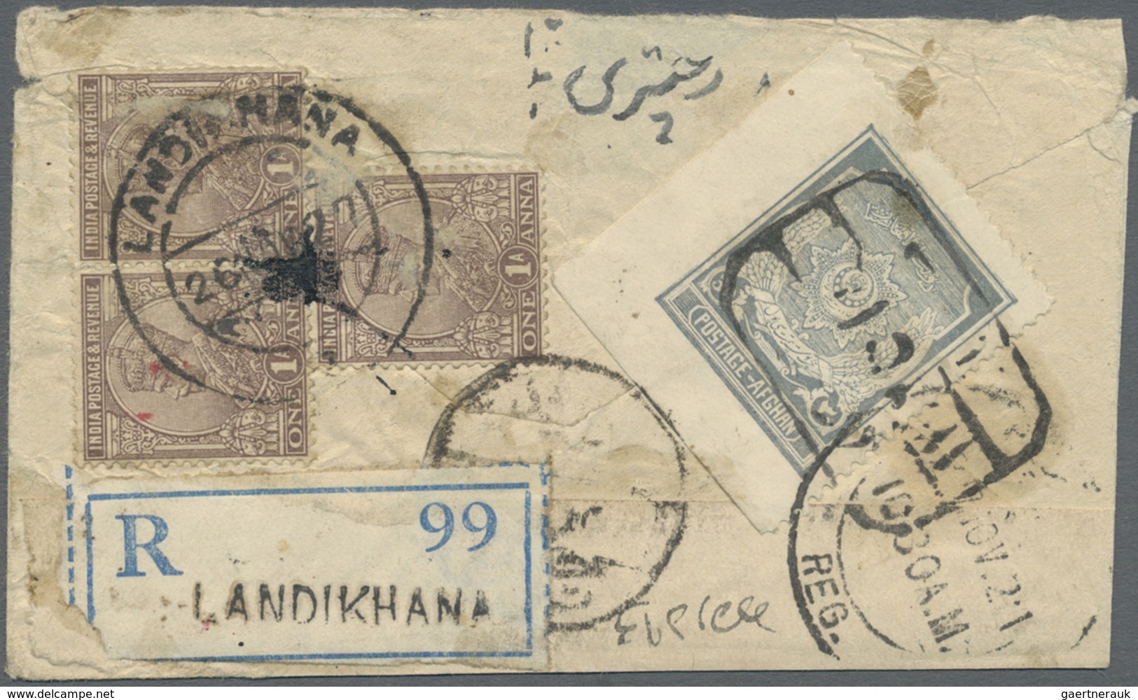 Br Afghanistan: 1909-1928: Collection of 19 pre-UPU covers to India, from the Kabul region via the nort