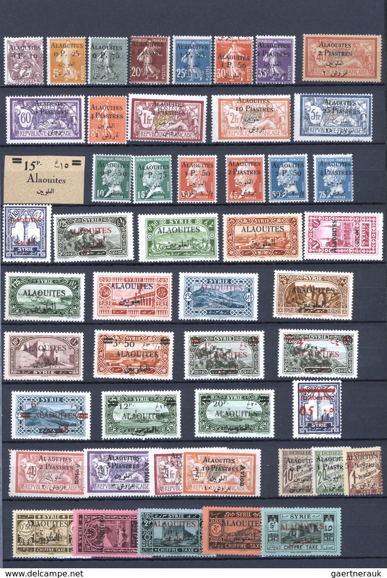 ** Alawiten-Gebiet: 1925/1928, UNMOUNTED MINT Collection Incl. Airmails, Postage Dues And Some Speciali - Lettres & Documents