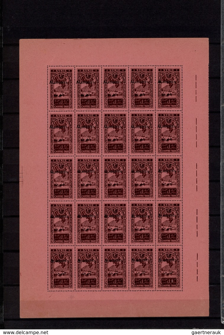 **/*/O Alawiten-Gebiet: 1935-31, Stock in large album with sheets, blocks of four and many varieties, inver