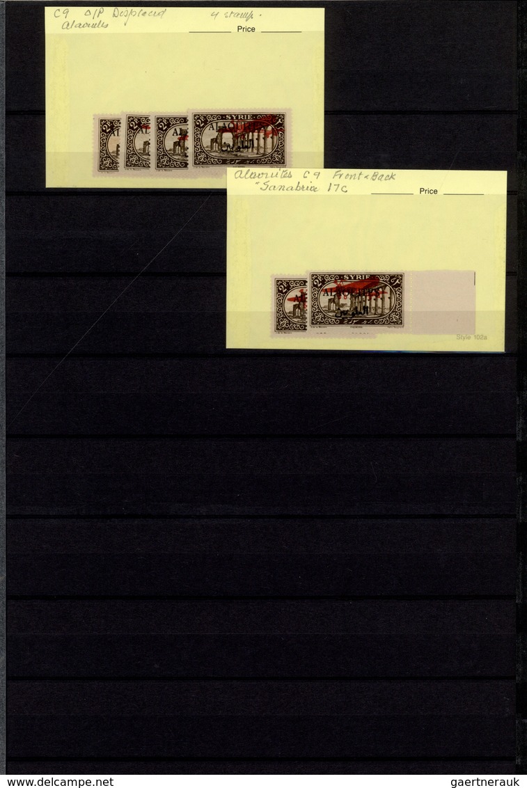 **/*/O Alawiten-Gebiet: 1935-31, Stock in large album with sheets, blocks of four and many varieties, inver