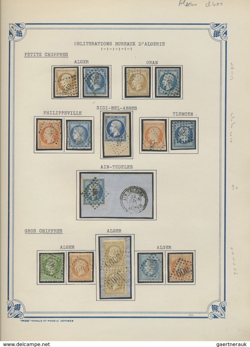 O/Brfst/Br Algerien: 1853/1975 (ca.), France Used In Algeria, Collection Of Apprx. 86 Stamps Napoleon And Ceres - Other & Unclassified