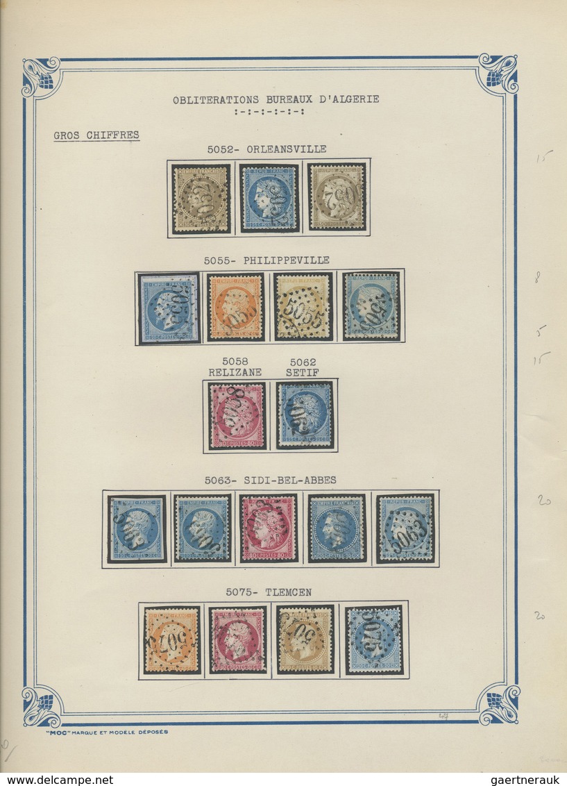 O/Brfst/Br Algerien: 1853/1975 (ca.), France Used In Algeria, Collection Of Apprx. 86 Stamps Napoleon And Ceres - Other & Unclassified