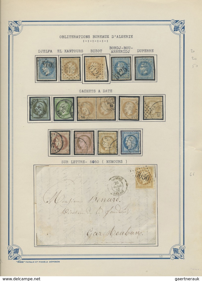 O/Brfst/Br Algerien: 1853/1975 (ca.), France Used In Algeria, Collection Of Apprx. 86 Stamps Napoleon And Ceres - Other & Unclassified