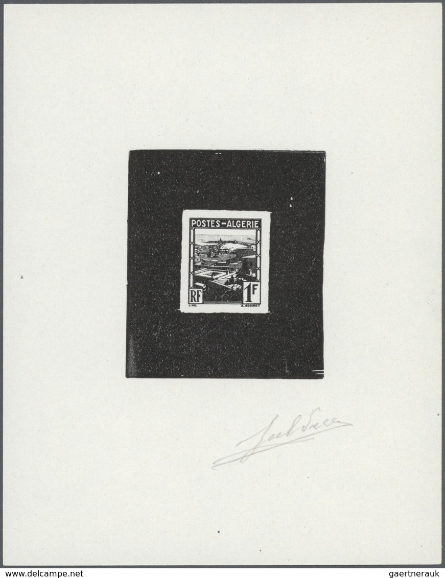 (*) Algerien: 1926/1945 (ca.), Definitives "Views" And "Coat Of Arms", Group Of Seven Single Die Proofs - Other & Unclassified