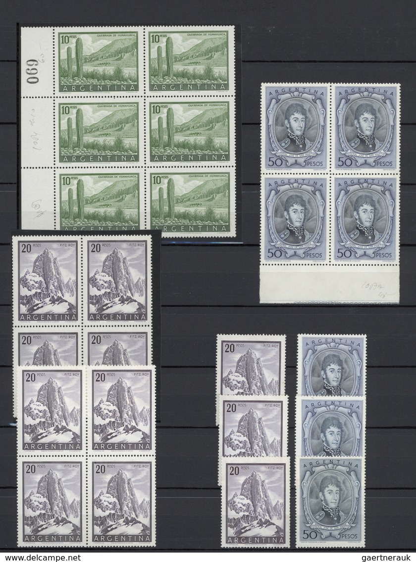 O/*/** Argentinien: 1867-1950's: Mint And Used Collection Of Single Stamps, Multiples As Blocks Of Four, Ma - Autres & Non Classés