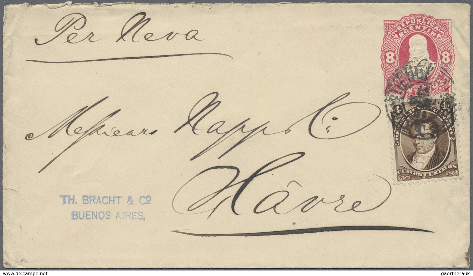 Br/GA Argentinien: 1874/1909, Lot With 7 Covers/cards Comprising Pre-UPU Cover To England With Double-line - Autres & Non Classés