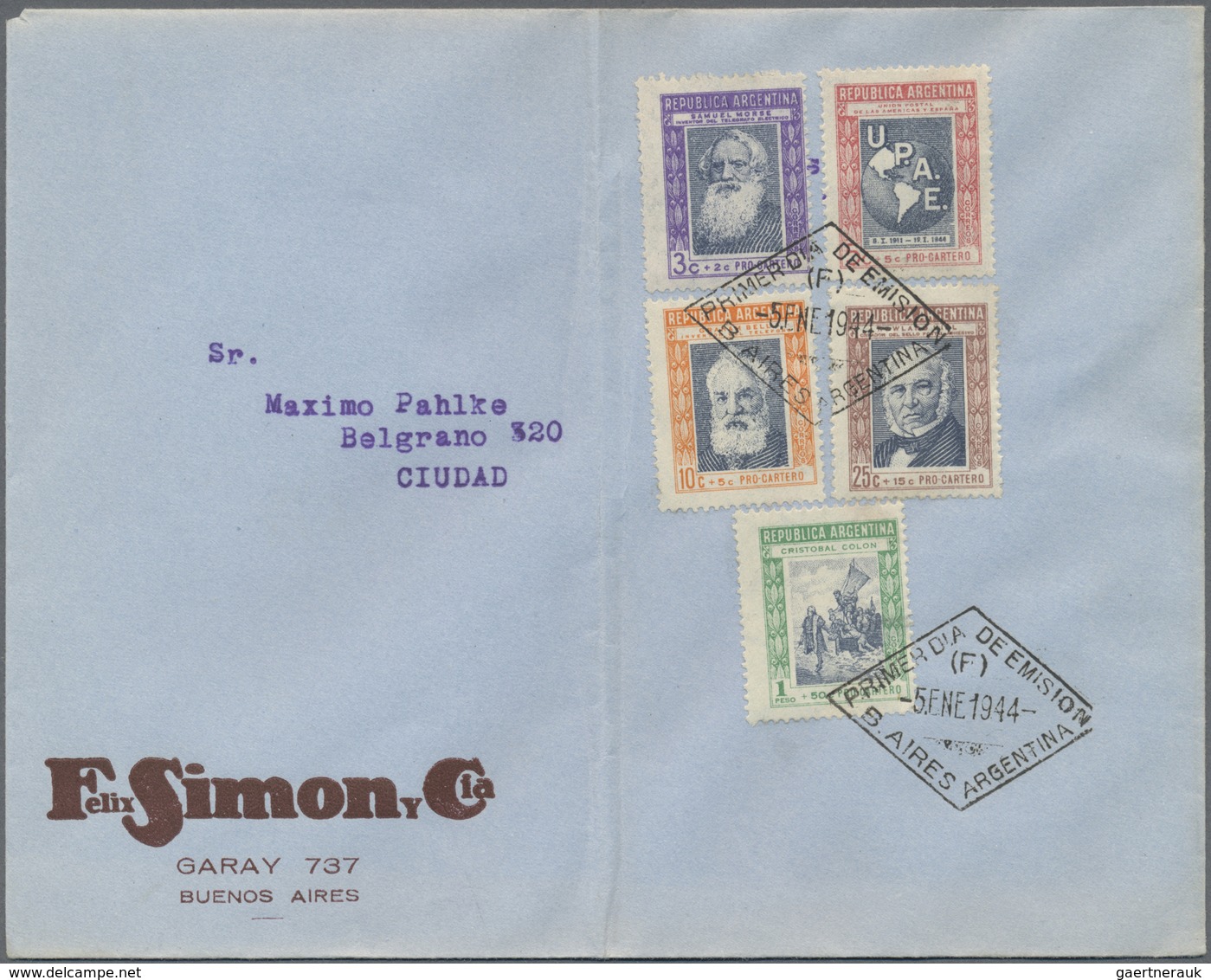 /Br Argentinien: 1940/1950 (ca.), Accumulation Of Apprx. 130 Covers And Cards, Comprising Many F.d.c. In - Autres & Non Classés