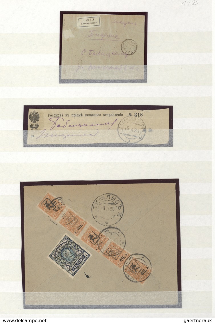 Br/GA/** Armenien: 1876-1923, 1992-2000: Postal history and stamp collection of eight early covers + modern i