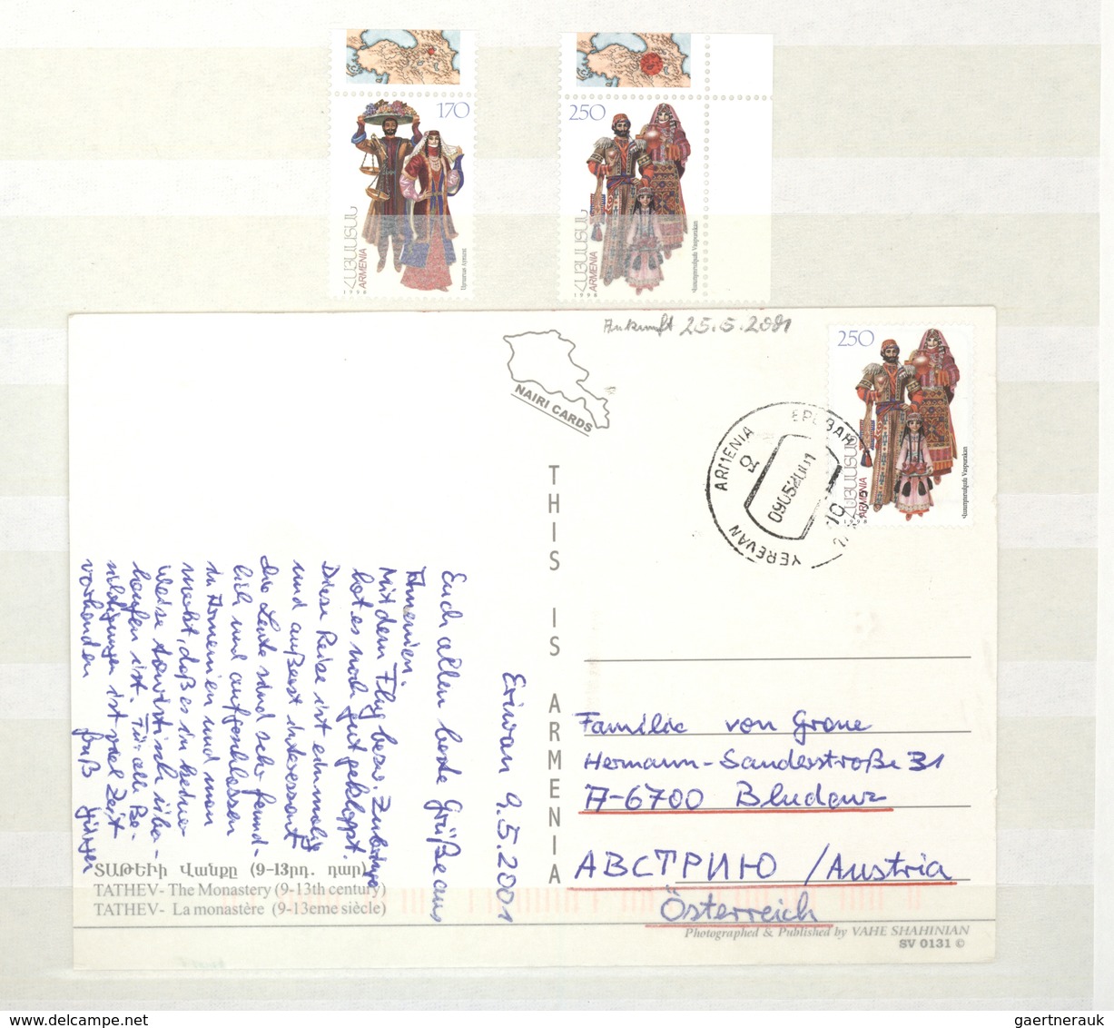 Br/GA/** Armenien: 1876-1923, 1992-2000: Postal history and stamp collection of eight early covers + modern i