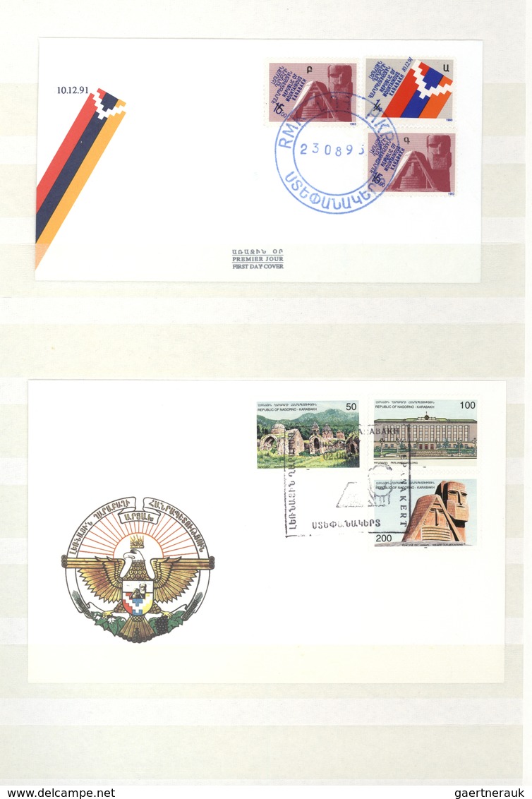 Br/GA/** Armenien: 1876-1923, 1992-2000: Postal history and stamp collection of eight early covers + modern i