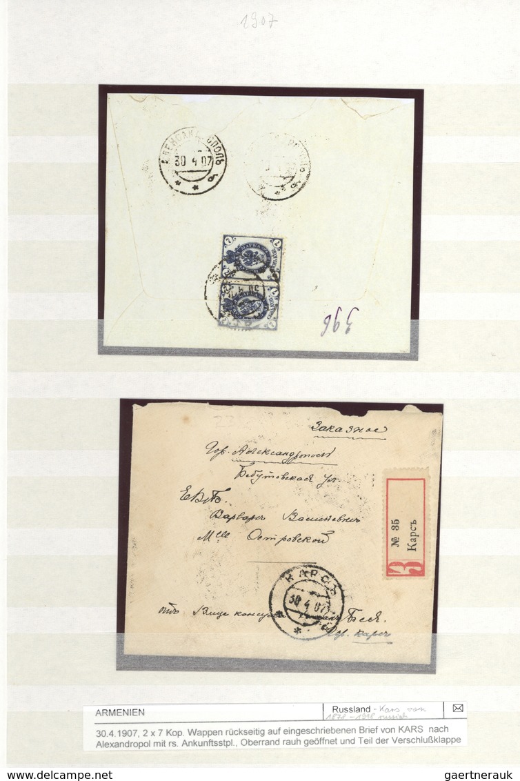 Br/GA/** Armenien: 1876-1923, 1992-2000: Postal history and stamp collection of eight early covers + modern i