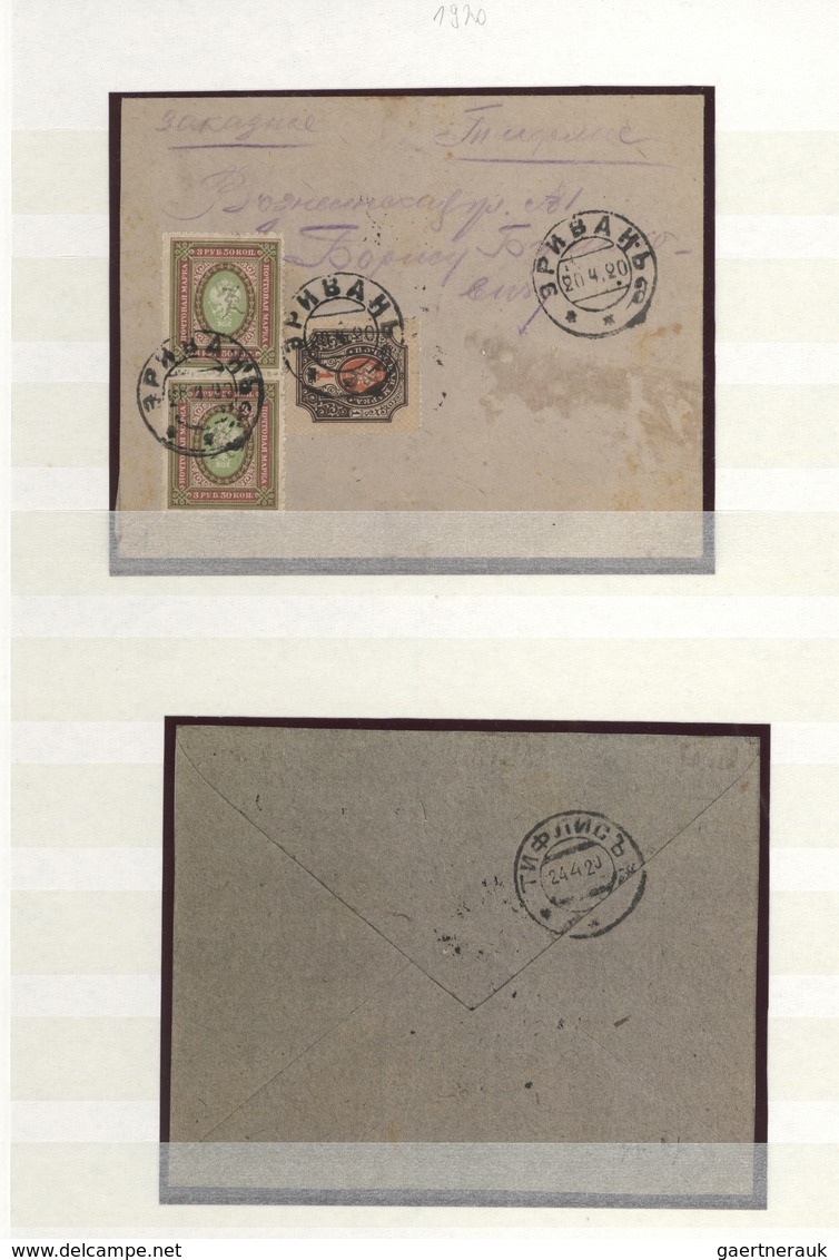 Br/GA/** Armenien: 1876-1923, 1992-2000: Postal history and stamp collection of eight early covers + modern i