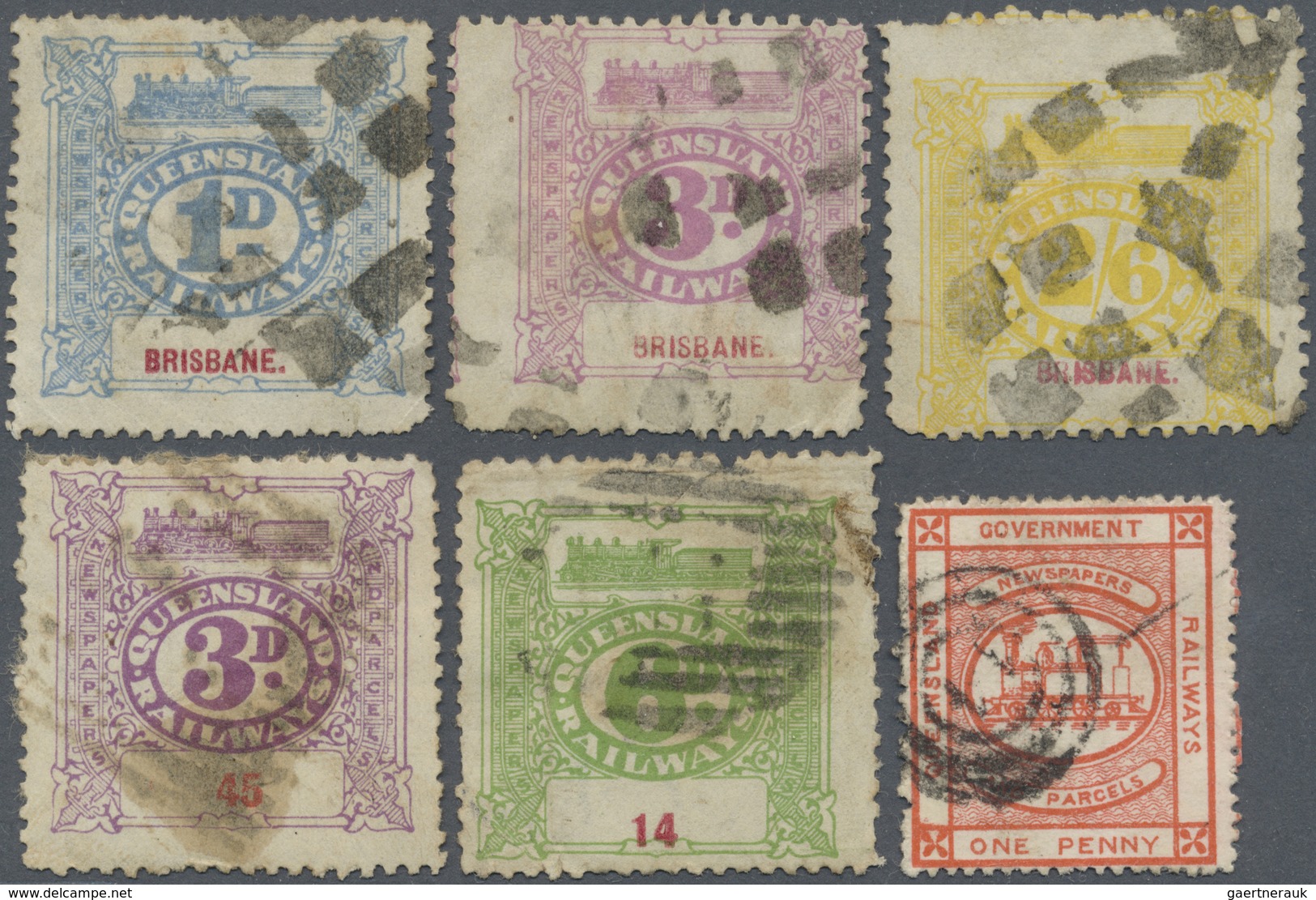 GA/Br Australische Staaten: 1897/1900 (ca.), mainly Queensland and NSW, covers (4), used stationery (13 in