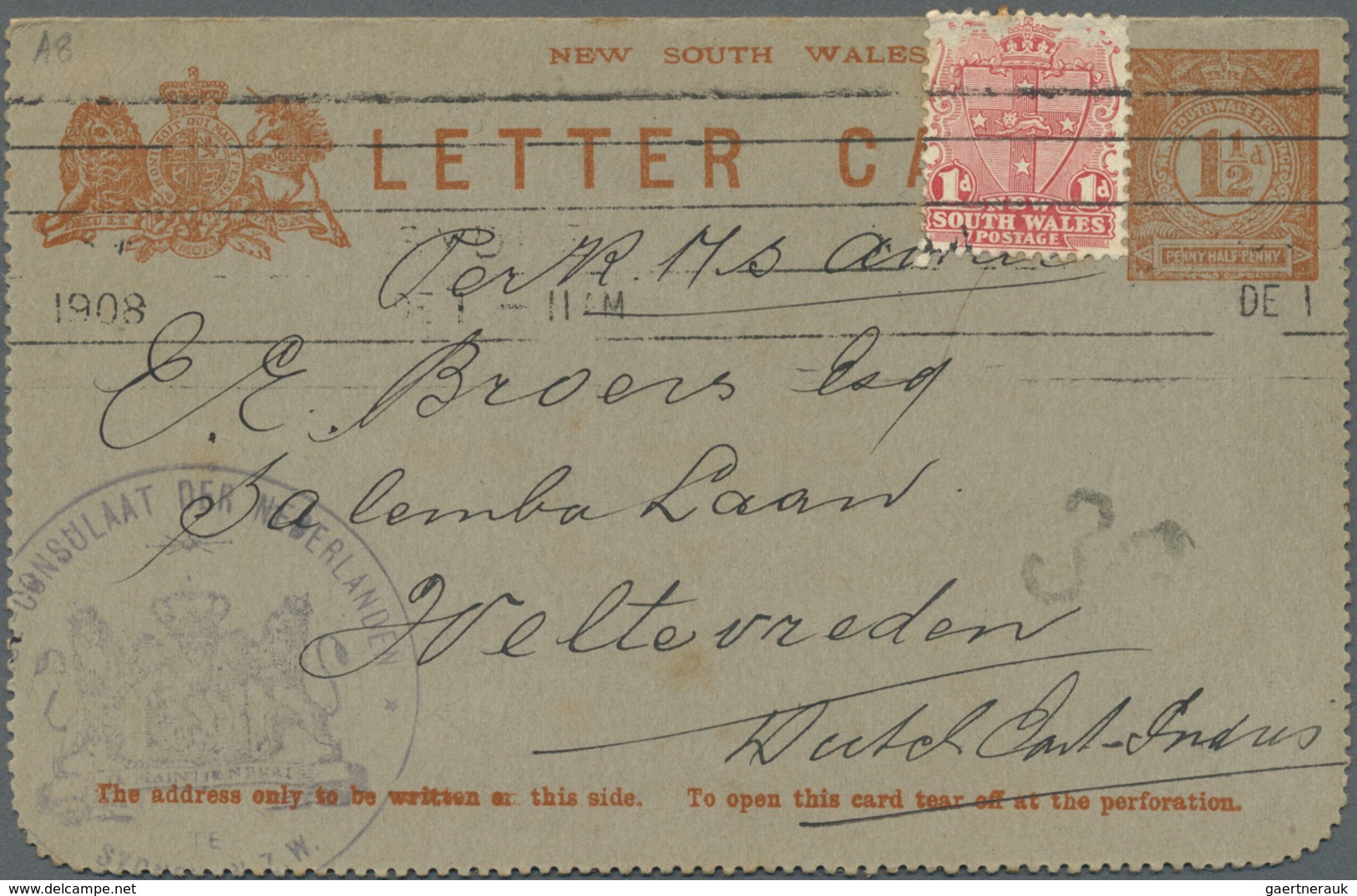 GA Neusüdwales: 1875/1908 (ca.), POSTAL STATIONERY: Old Collection With About 110 Used And Unused Postc - Lettres & Documents