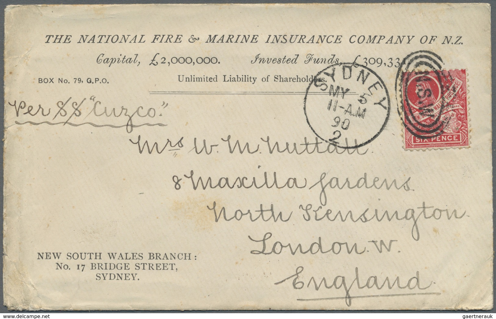 Br Neusüdwales: 1889/1896 (ca.), Interesting Group With 20 Covers To England All With 'Centennial' Fran - Lettres & Documents
