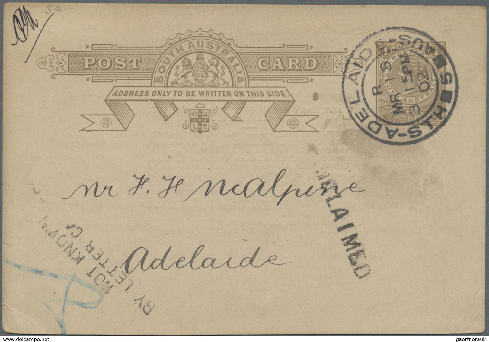 GA Südaustralien: 1877/1908 (ca.), POSTAL STATIONERY: Old Collection With About 35 Used And Unused Post - Lettres & Documents
