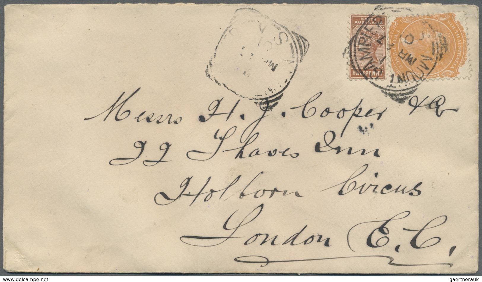 Br Südaustralien: 1889/1901 (ca.), 12 Covers To England With Some Interesting Frankings And Postmarks I - Briefe U. Dokumente