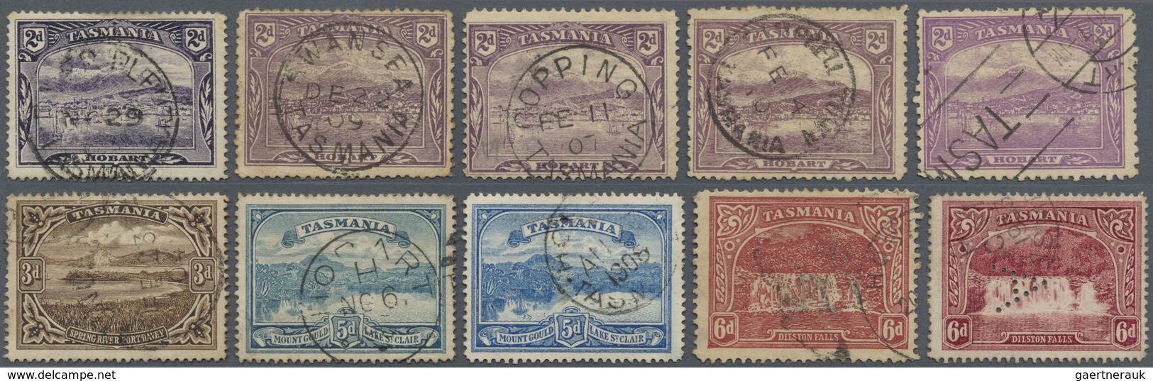 O/*/(*) Tasmanien: 1855-1900's: Collection Of Mint And Used Stamps Including 27 QV Stamps (10 Imperf, Three - Lettres & Documents