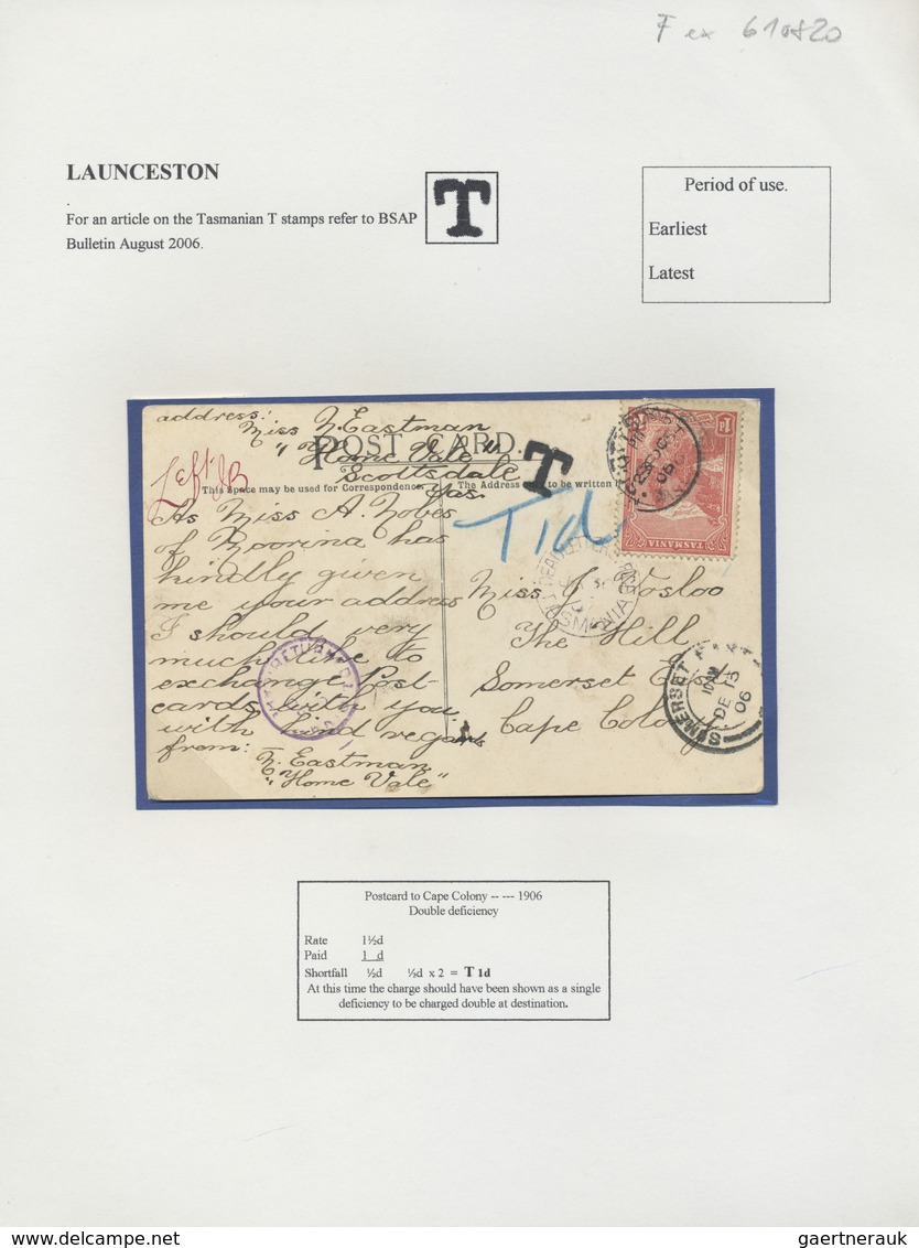 Br Tasmanien: 1899, Landscape Issue, Interesting Collection On Exhibition Leaves With 10 Letters And Po - Lettres & Documents