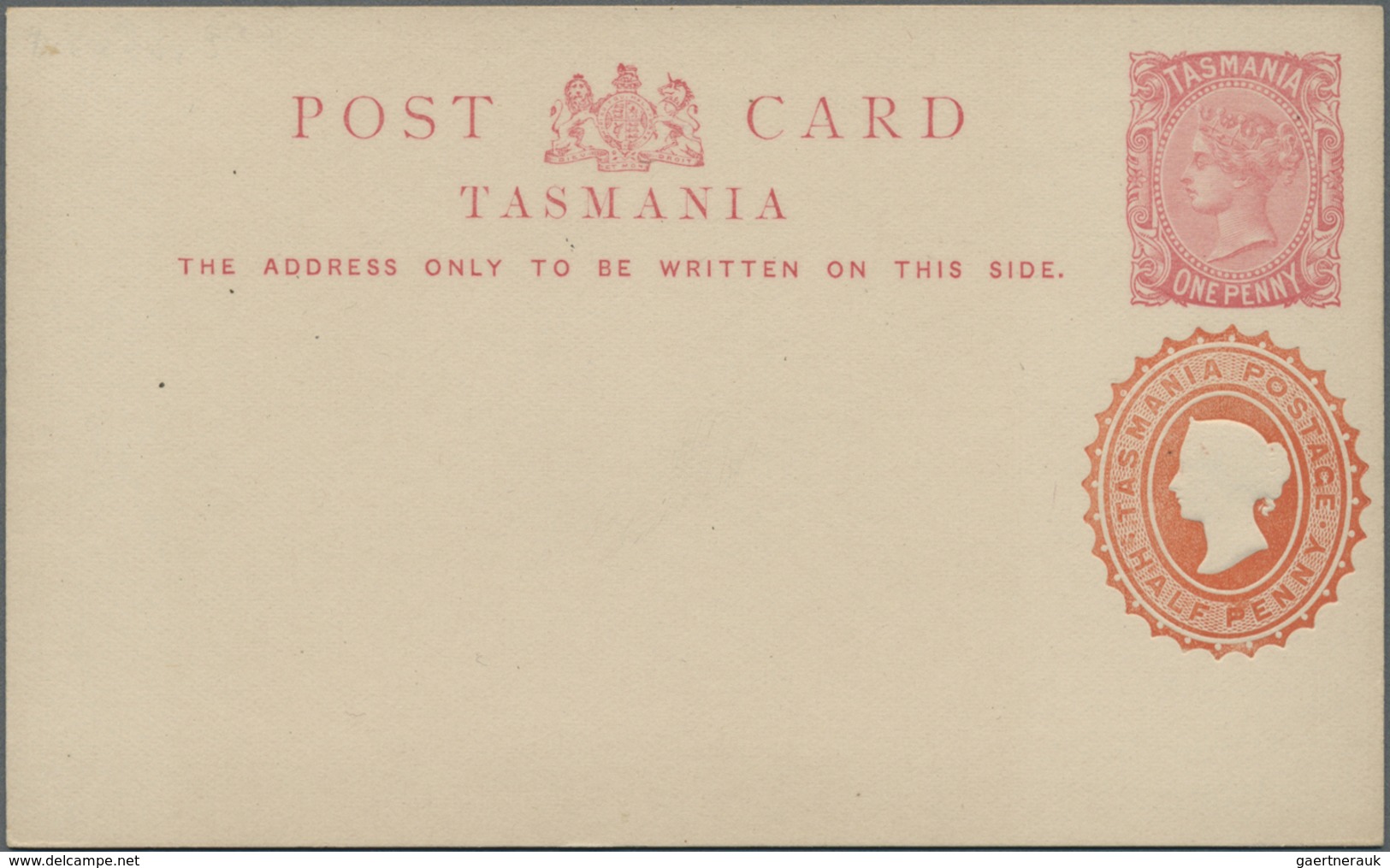 GA Tasmanien - Ganzsachen: 1882/1906 (ca.), Old Collection With About 40 Used And Unused Postcards With - Lettres & Documents