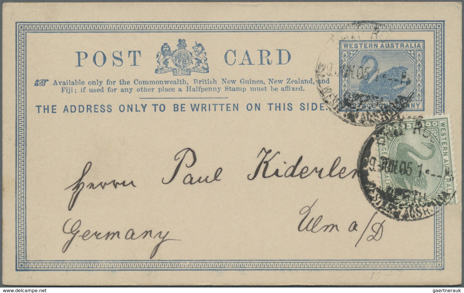 GA Westaustralien: 1879/1909 (ca.), POSTAL STATIONERY: Old Collection With About 30 Used And Unused Pos - Lettres & Documents