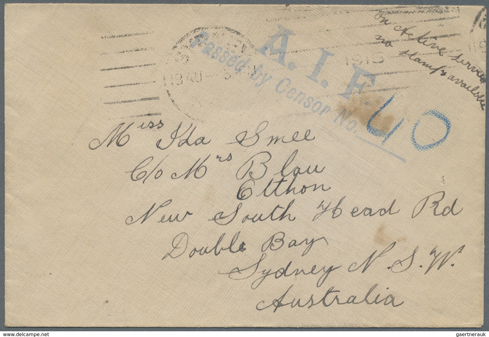 Br/GA Australien: 1910/1942, Australia/NZ, group of 20 better entires, registered, censored and airmail, P