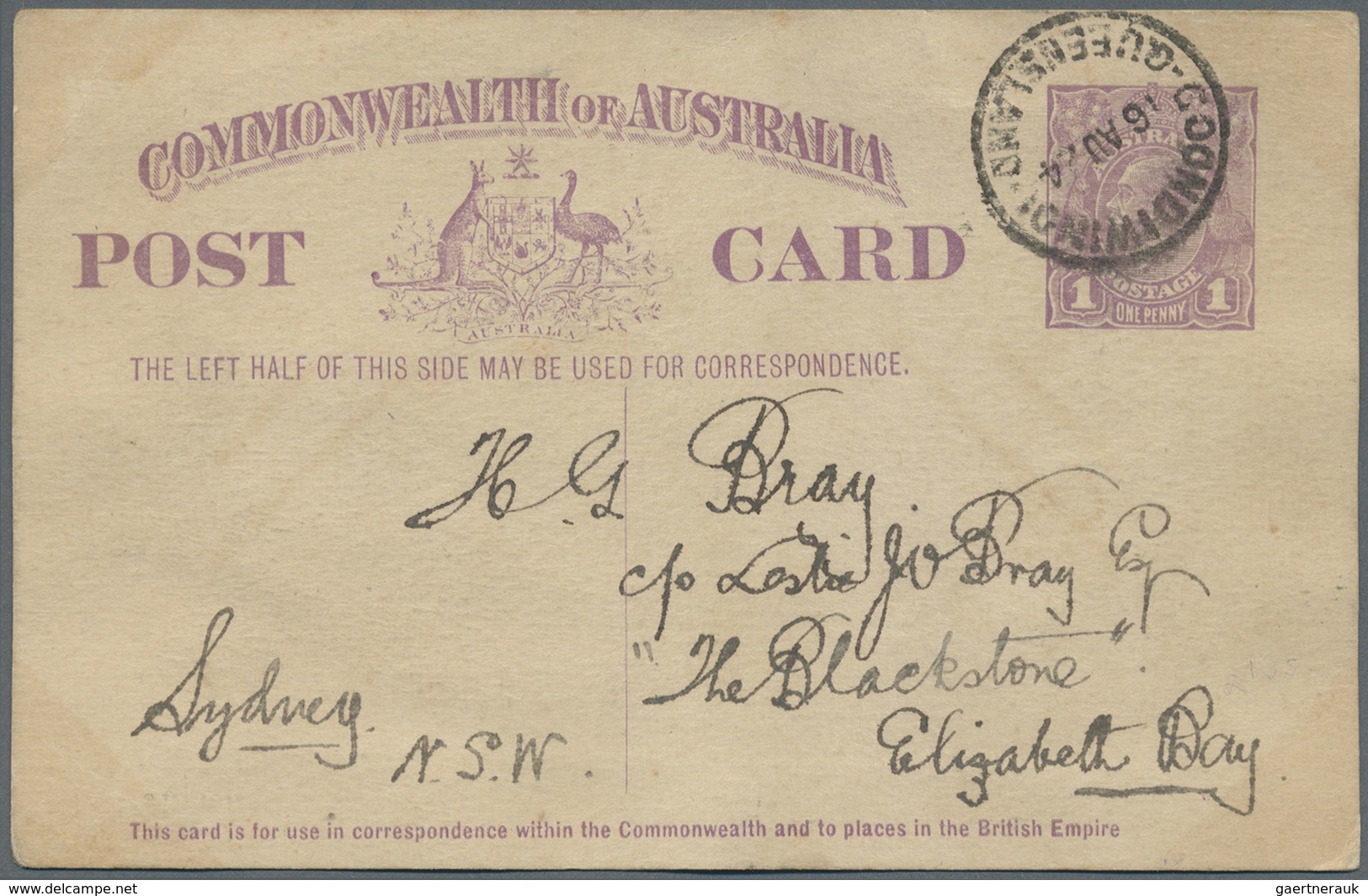 Br/GA Australien: 1910/1942, Australia/NZ, group of 20 better entires, registered, censored and airmail, P