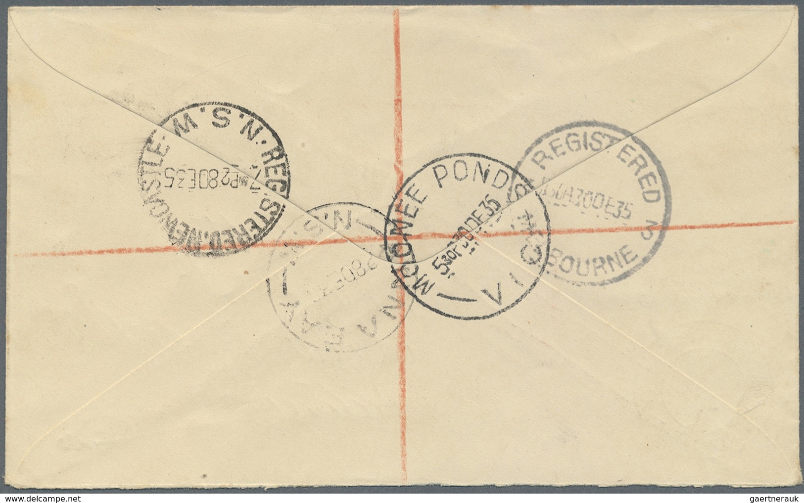 Br/GA Australien: 1910/1942, Australia/NZ, group of 20 better entires, registered, censored and airmail, P