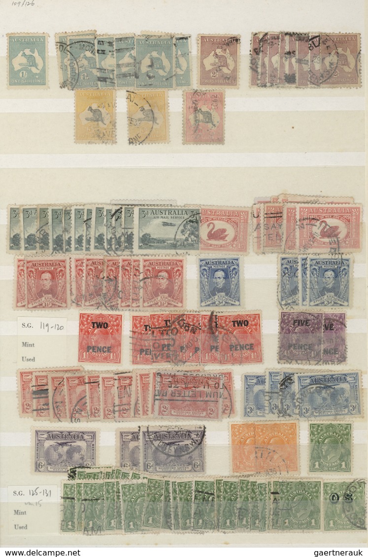 O/*/** Australien: 1913/1990, comprehensive accumulation in a thick stockbook with clear emphasis on the pr