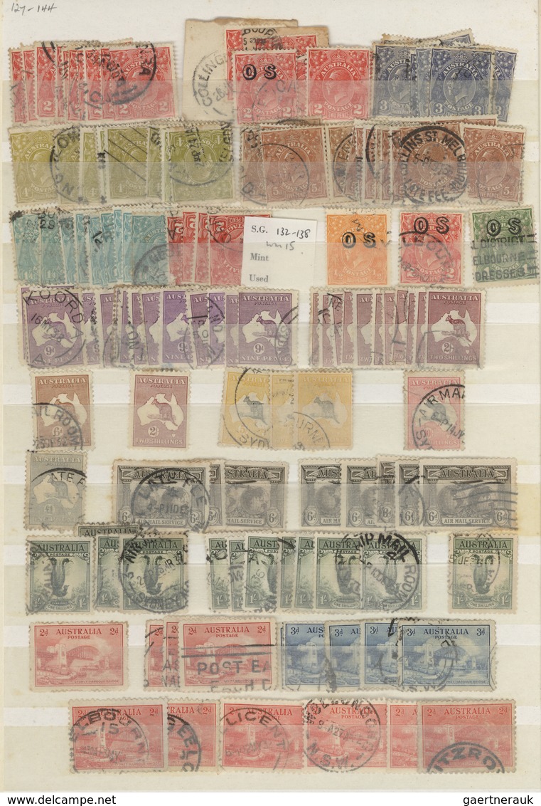 O/*/** Australien: 1913/1990, comprehensive accumulation in a thick stockbook with clear emphasis on the pr