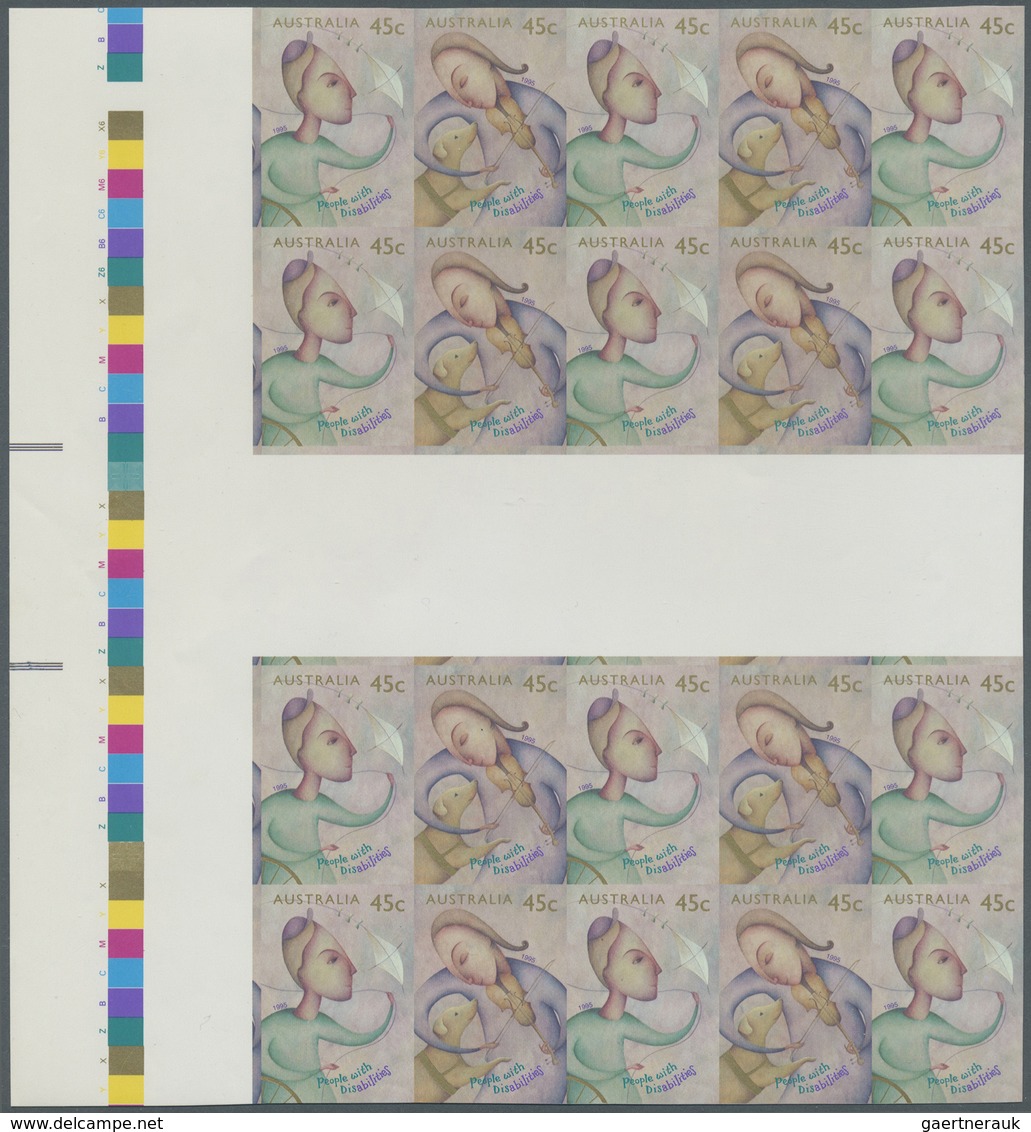 ** Australien: 1995/96, Big Lot IMPERFORATED Stamps For Investors Or Specialist Containing 4 Different - Other & Unclassified