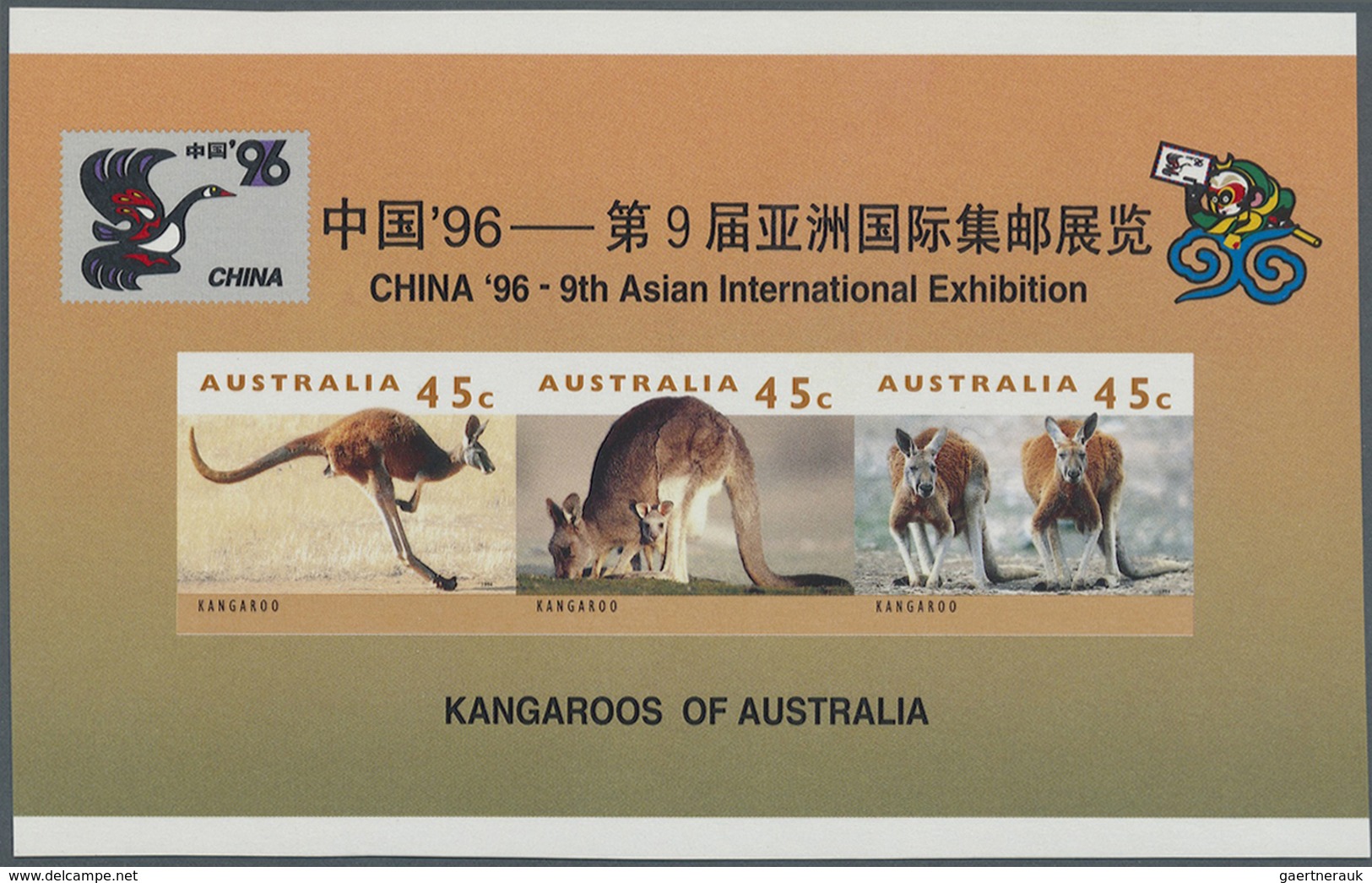 ** Australien: 1995/96, Big lot IMPERFORATED stamps for investors or specialist containing 4 different