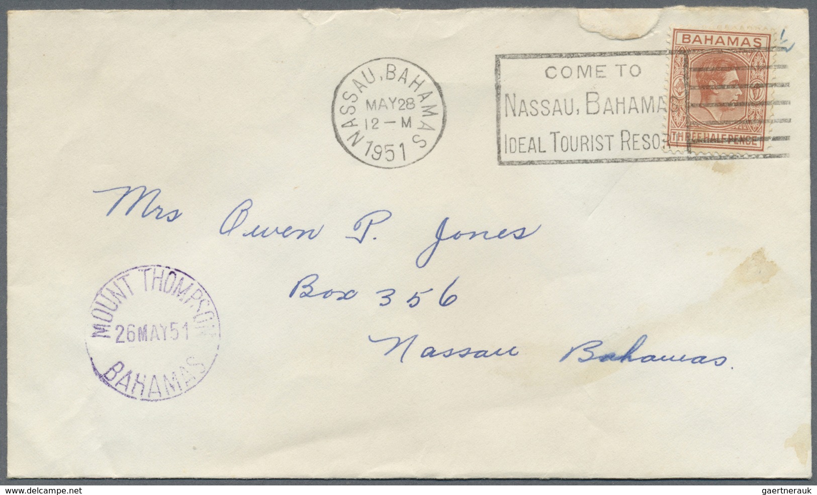 GA/Br/MK Bahamas: 1937 - 1955, Great Lot Of Over 940 Covers, Mainly Before 1955, 1948 Silver-wedding Cpl Set - 1963-1973 Autonomie Interne