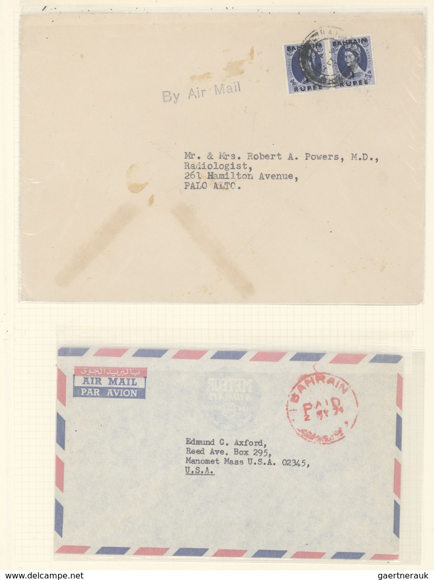 Br Bahrain: 1948-1984: Collection Of 42 Covers Sent From Bahrain To The U.S.A., With Various Frankings - Bahreïn (1965-...)