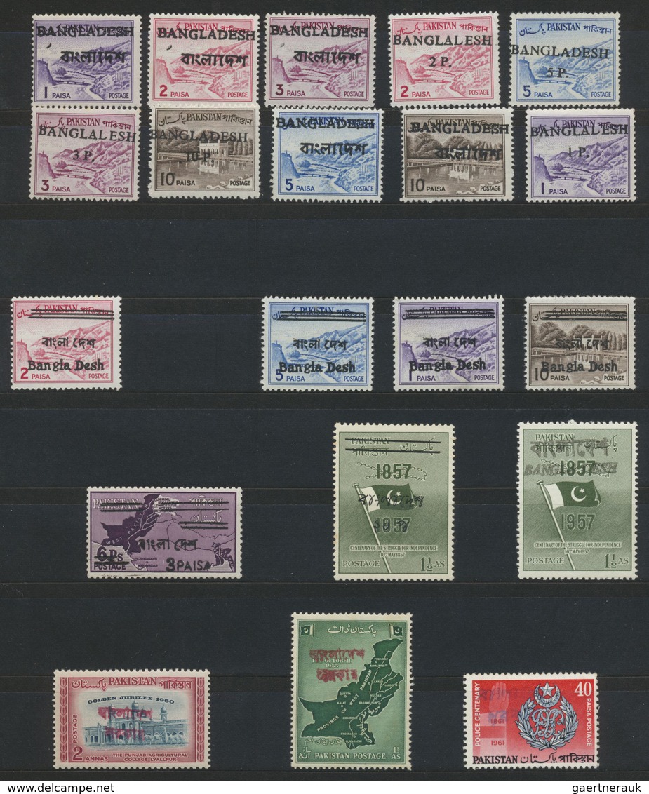 ** Bangladesch: 1971/1972. One Stock Book Filled With OVERPRINTS (Pakistan Tentativeness) Inclusive Som - Bangladesh