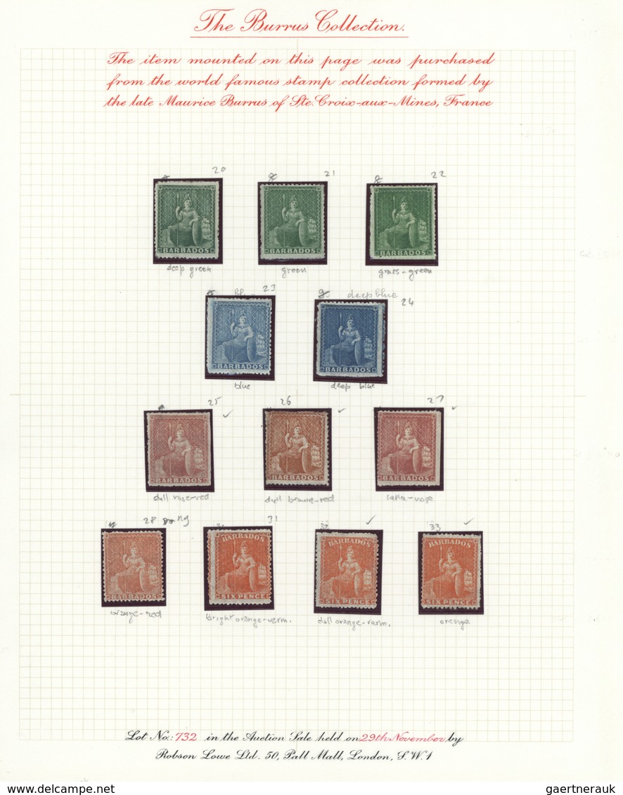 */(*) Barbados: 1861/1870 (ca.), Petty Mint Collection Of The "Seated Britannia" Issue, Neatly Arranged On - Barbades (1966-...)