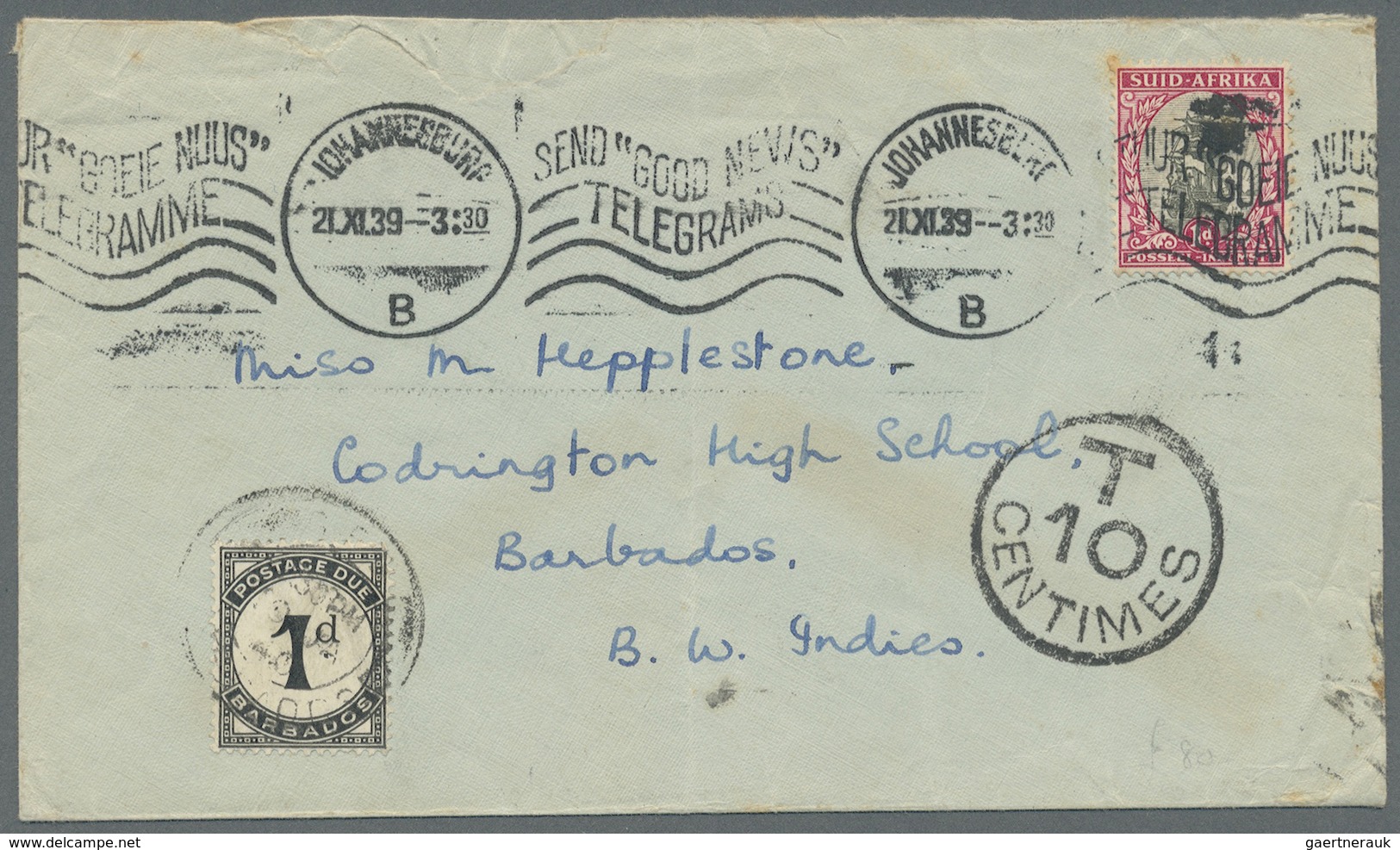 Br Barbados: 1887/1970, Lot Of Seven Covers/cards, Only Better Items (single Lots), E.g. Registered And - Barbades (1966-...)