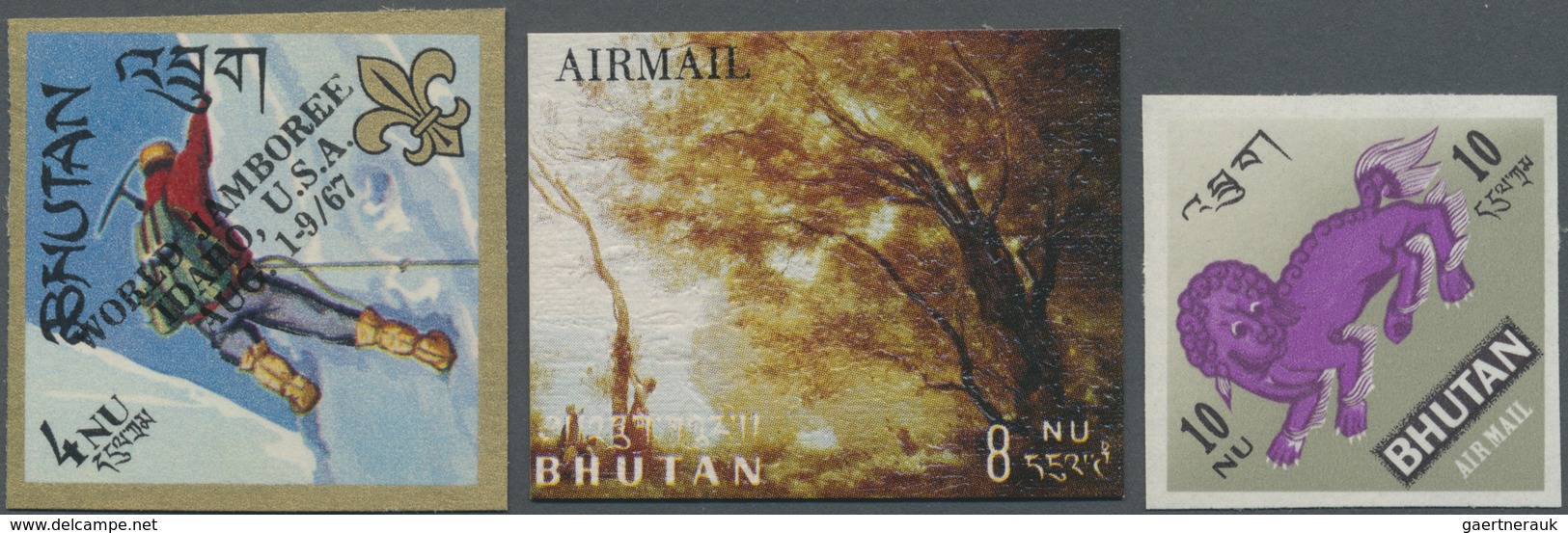 ** Bhutan: 1964/1973 (ca.), Accumulation In Album With Many Complete Sets Incl. Several Attractive Them - Bhoutan