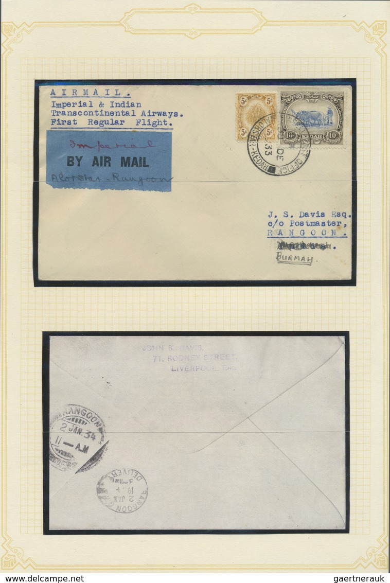 Br Birma / Burma / Myanmar: 1931/1950 (ca): Air Mail Service From An To Burma. Collection Mounted On Al - Myanmar (Birmanie 1948-...)