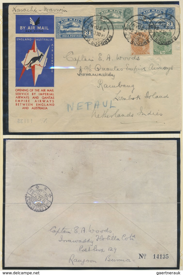 Br Birma / Burma / Myanmar: 1931/1950 (ca): Air Mail Service From An To Burma. Collection Mounted On Al - Myanmar (Birmanie 1948-...)