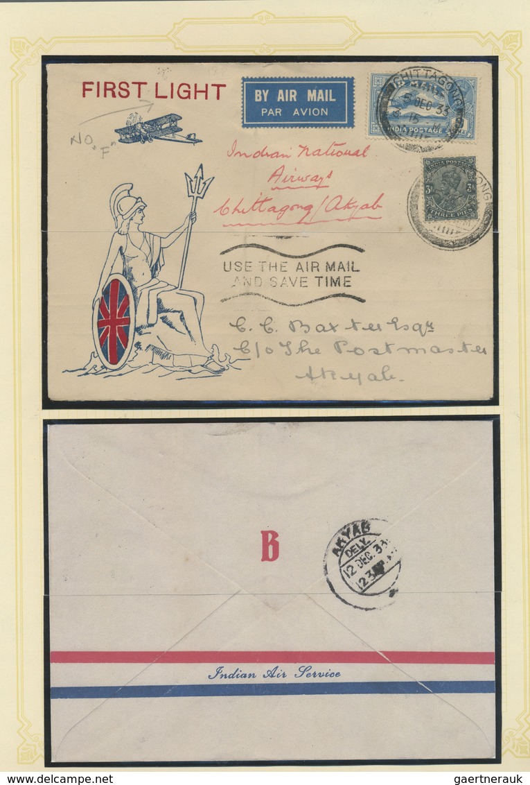 Br Birma / Burma / Myanmar: 1931/1950 (ca): Air Mail Service from an to Burma. Collection mounted on al