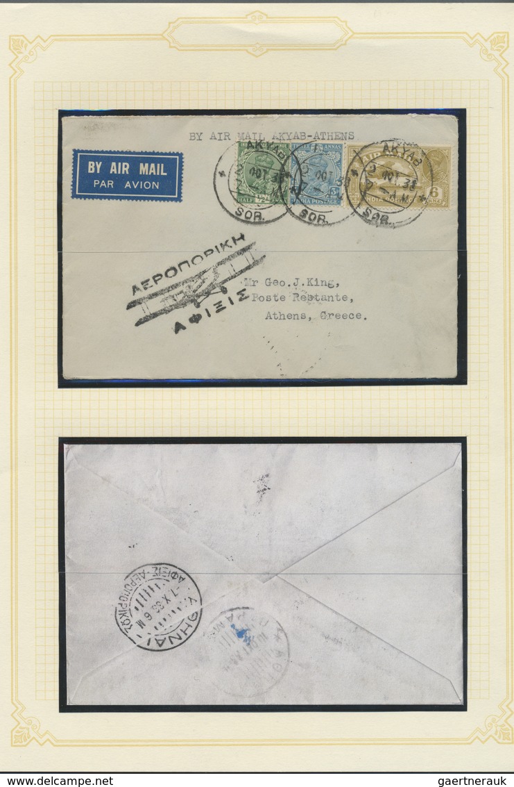 Br Birma / Burma / Myanmar: 1931/1950 (ca): Air Mail Service from an to Burma. Collection mounted on al