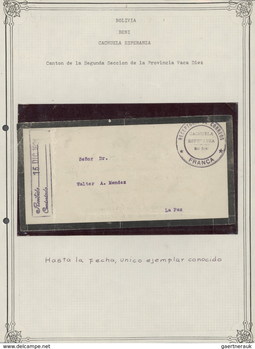 Br Bolivien: 1792/1955 (ca.), collection of apprx. 250 stampless entires from pre-philatelic period, sh