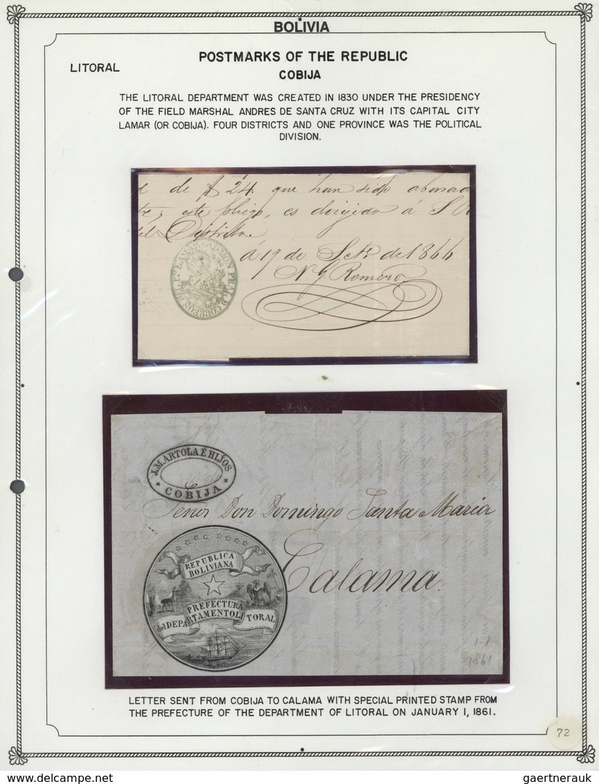 Br Bolivien: 1792/1955 (ca.), collection of apprx. 250 stampless entires from pre-philatelic period, sh