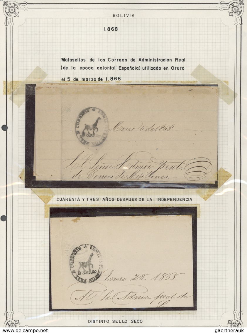 Br Bolivien: 1792/1955 (ca.), collection of apprx. 250 stampless entires from pre-philatelic period, sh