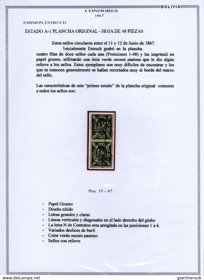 **/*/O/Br Bolivien: 1867: THE CONDOR ISSUE: A Scarce And Unique Special Collection Of A Most Exciting Classica - Bolivie