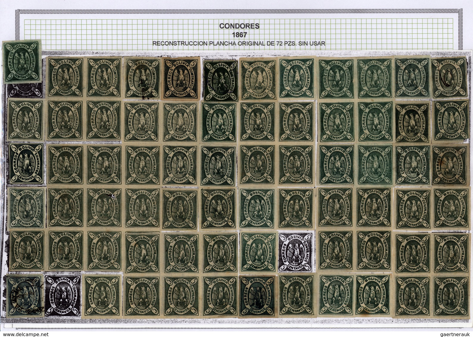 **/*/O/Br Bolivien: 1867: THE CONDOR ISSUE: A scarce and unique special collection of a most exciting classica